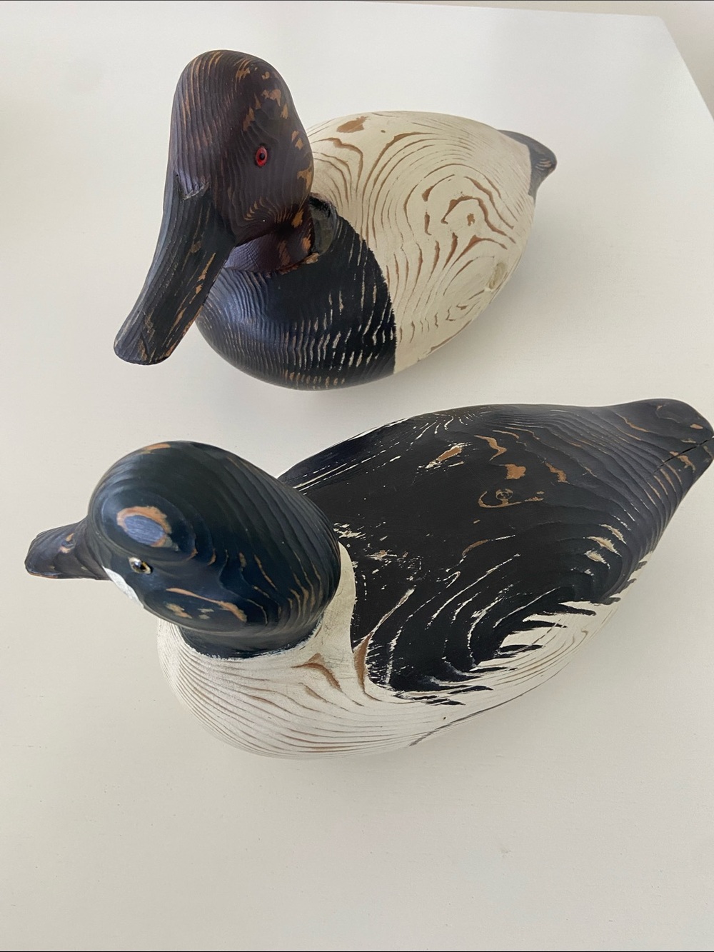Famed Canadian Artist Denis Luneau Hand Carved Duck Decoys Set of Two (Z)